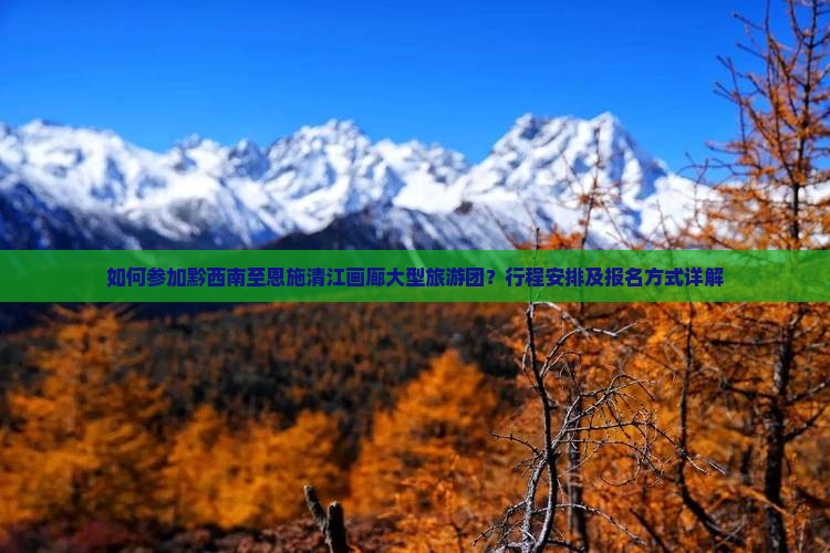 如何参加黔西南至恩施清江画廊大型旅游团？行程安排及报名方式详解