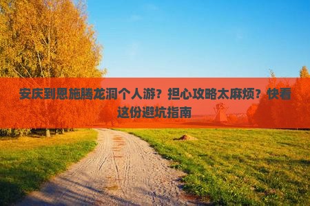 安庆到恩施腾龙洞个人游？担心攻略太麻烦？快看这份避坑指南