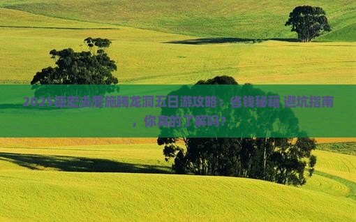 德宏去恩施腾龙洞五日游