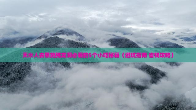 天水去恩施腾龙洞旅游小吃