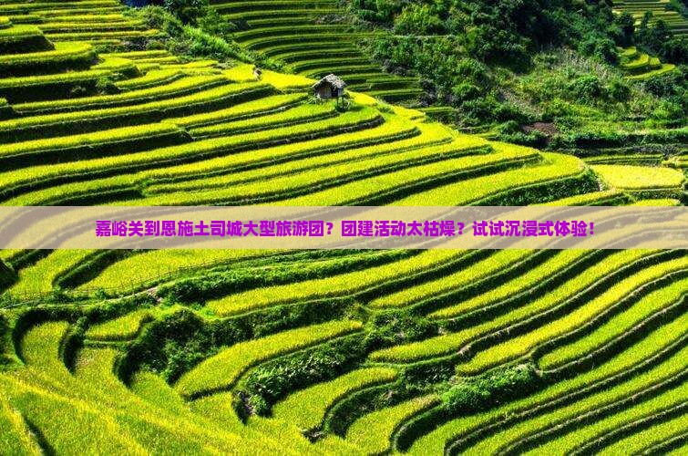 嘉峪关到恩施土司城大型旅游团？团建活动太枯燥？试试沉浸式体验！