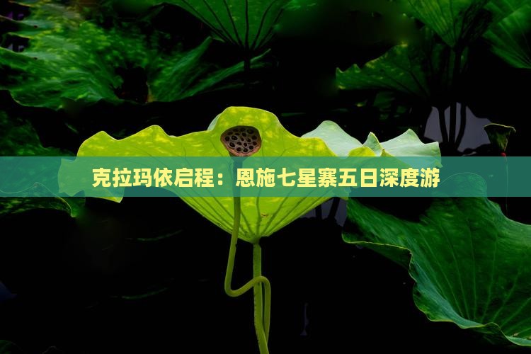 克拉玛依启程：恩施七星寨五日深度游