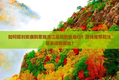 如何规划安康到恩施清江画廊的自由行？路线推荐和注意事项有哪些？