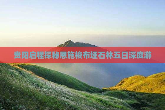 贵阳启程探秘恩施梭布垭石林五日深度游 贵阳启程探秘恩施梭布垭石林五日深度游