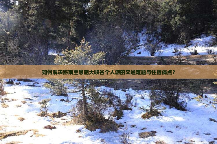 如何解决黔南至恩施大峡谷个人游的交通难题与住宿痛点？