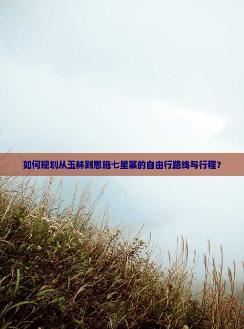 如何规划从玉林到恩施七星寨的自由行路线与行程？