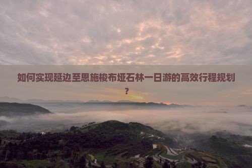 如何实现延边至恩施梭布垭石林一日游的高效行程规划？