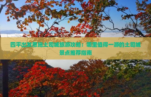 四平出发恩施土司城旅游攻略：哪里值得一游的土司城景点推荐指南