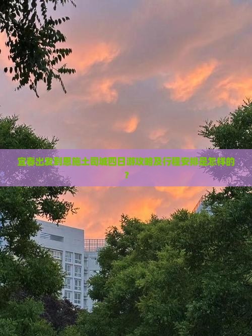 宜春出发到恩施土司城四日游攻略及行程安排是怎样的？