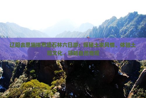 辽阳去恩施梭布垭石林六日游：探秘土家风情、体验土司文化、领略自然奇观