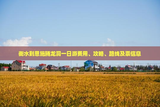 衡水到恩施腾龙洞一日游费用、攻略、路线及票信息