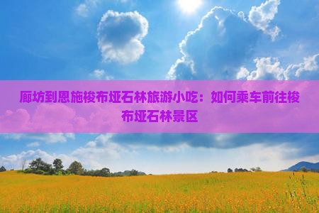 廊坊到恩施梭布垭石林旅游小吃：如何乘车前往梭布垭石林景区