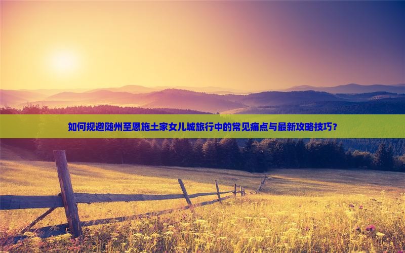 如何规避随州至恩施土家女儿城旅行中的常见痛点与最新攻略技巧？