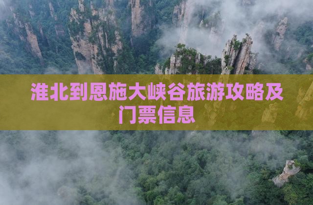 淮北去恩施大峡谷门票