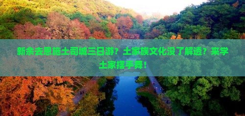 新余去恩施土司城三日游？土家族文化没了解透？来学土家摆手舞！