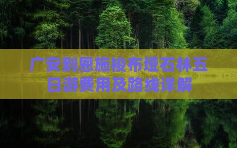 广安到恩施梭布垭石林五日游费用及路线详解