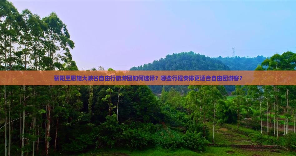 襄阳至恩施大峡谷自由行旅游团如何选择？哪些行程安排更适合自由团游客？