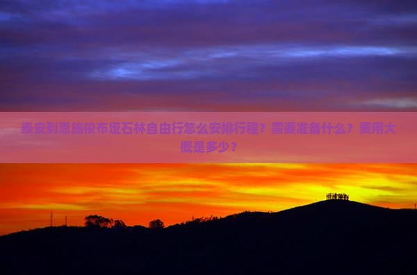 泰安到恩施梭布垭石林自由行怎么安排行程？需要准备什么？费用大概是多少？