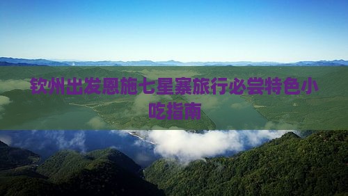 钦州出发恩施七星寨旅行必尝特色小吃指南