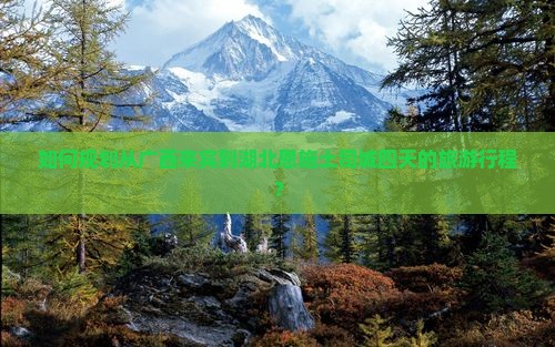 如何规划从广西来宾到湖北恩施土司城四天的旅游行程？