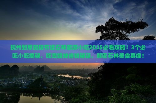 抚州到恩施梭布垭石林旅游小吃