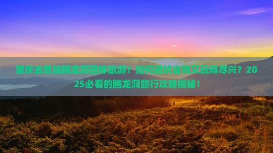 肇庆去恩施腾龙洞团体旅游