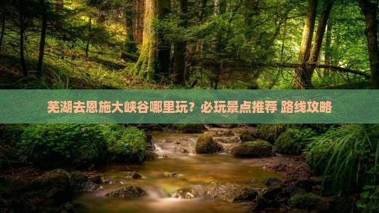 芜湖去恩施大峡谷哪里玩