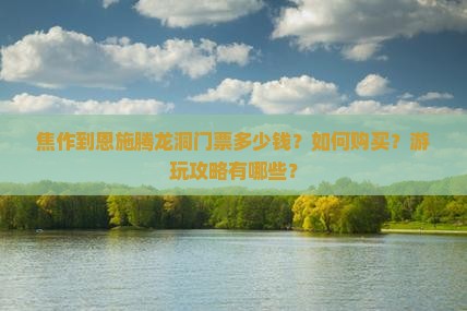 焦作到恩施腾龙洞门票