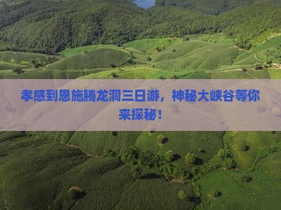 孝感到恩施腾龙洞三日游