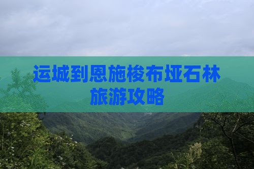 运城去恩施梭布垭石林景点