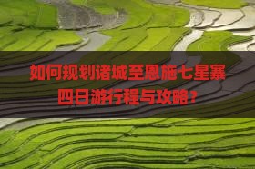 如何规划诸城至恩施七星寨四日游行程与攻略？