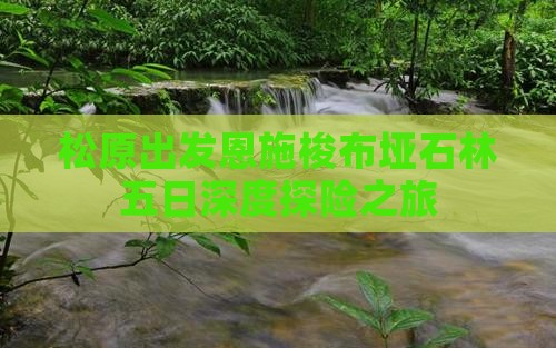松原出发恩施梭布垭石林五日深度探险之旅