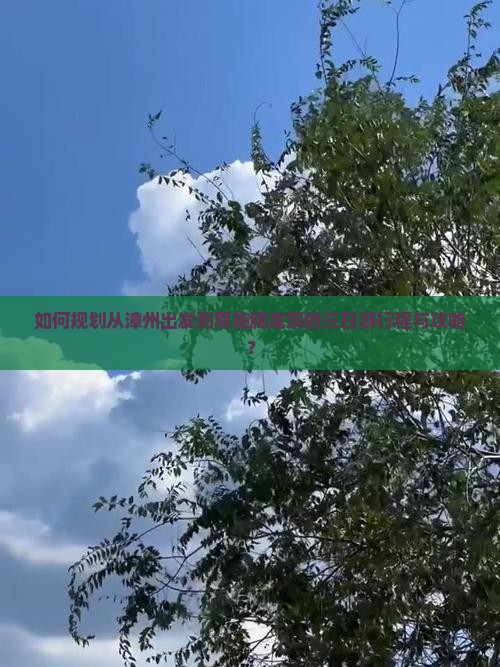 如何规划从漳州出发到恩施腾龙洞的三日游行程与攻略？