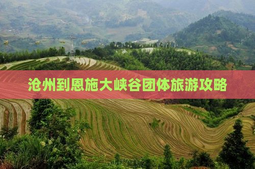 沧州到恩施大峡谷团体旅游攻略