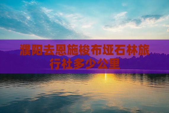 濮阳去恩施梭布垭石林旅行社多少公里