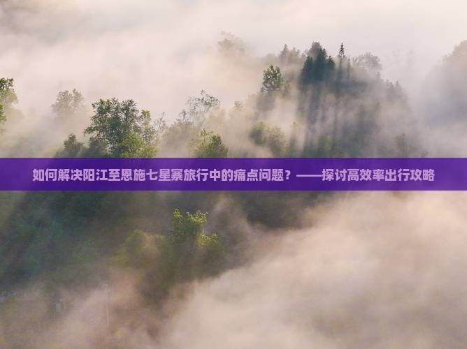如何解决阳江至恩施七星寨旅行中的痛点问题？——探讨高效率出行攻略
