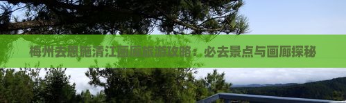 梅州去恩施清江画廊必去地