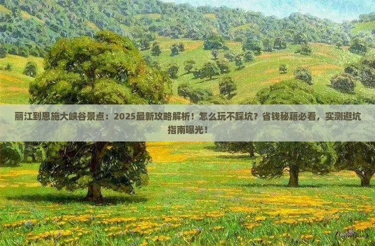 丽江到恩施大峡谷景点