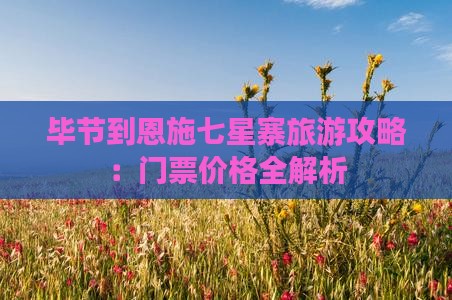 毕节到恩施七星寨旅游攻略：门票价格全解析