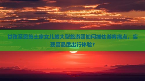 甘孜至恩施土家女儿城大型旅游团如何抓住游客痛点，实现高品质出行体验？