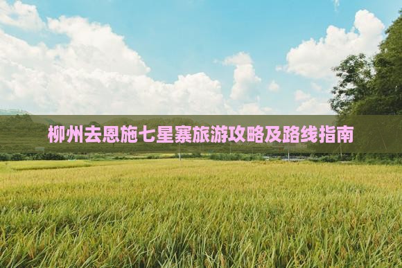 柳州去恩施七星寨旅游攻略及路线指南