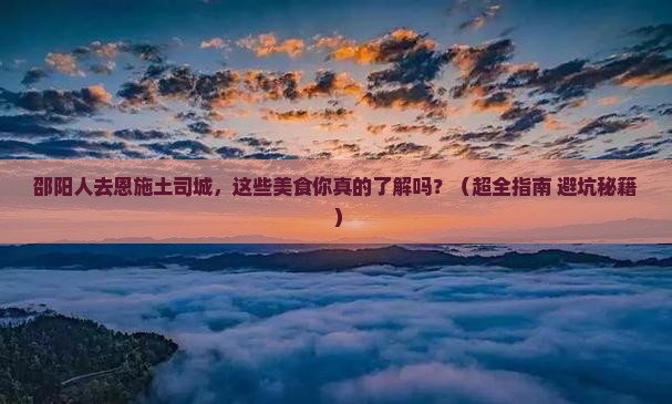 邵阳到恩施土司城旅游小吃