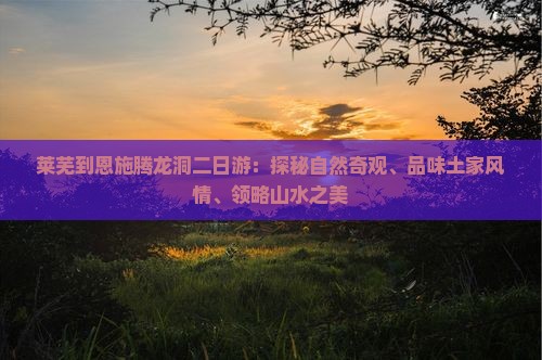 莱芜到恩施腾龙洞二日游:探秘自然奇观、品味土家风情、领略山水之美 莱芜到恩施腾龙洞二日游:探秘自然奇观、品味土家风情、领略山水之美