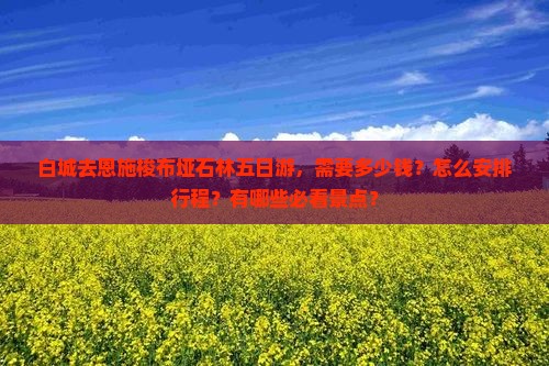 白城去恩施梭布垭石林五日游，需要多少钱？怎么安排行程？有哪些必看景点？