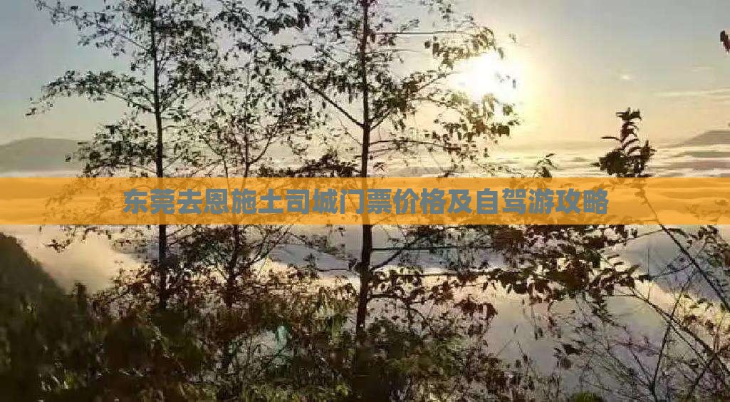 东莞去恩施土司城门票价格及自驾游攻略