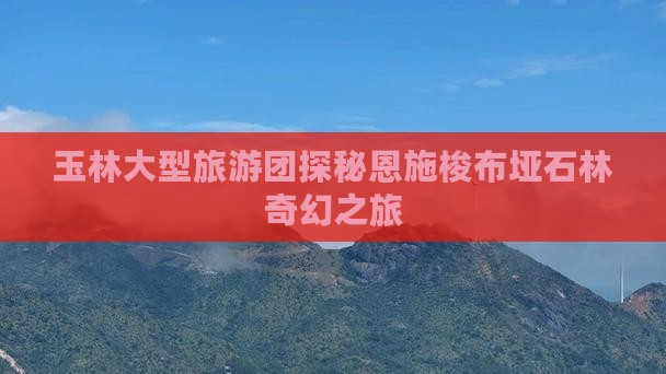 玉林大型旅游团探秘恩施梭布垭石林奇幻之旅