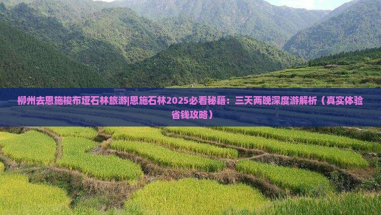 柳州去恩施梭布垭石林旅游