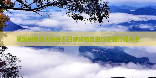 襄樊到恩施大峡谷五日游