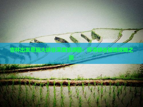 吉林出发恩施大峡谷深度旅游团：探寻峡谷秘境攻略之旅