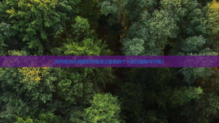 如何规划从濮阳到恩施清江画廊的个人旅行路线与行程？